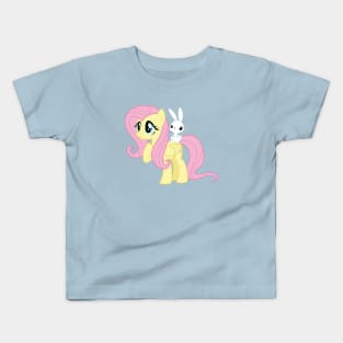 Fluttershy with Angel Bunny Kids T-Shirt